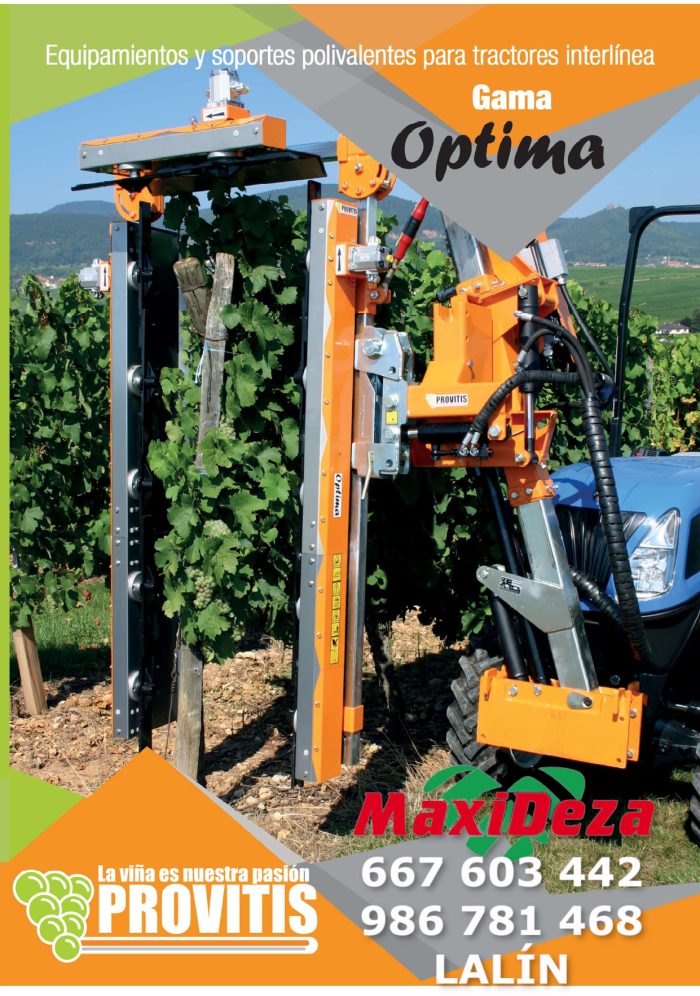 Equipamientos y soportes polivalentes para tractores interlínea Gama OPTIMA de Provitis